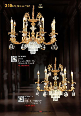 Đèn chùm 355 Decor DC904T6, DC904T8