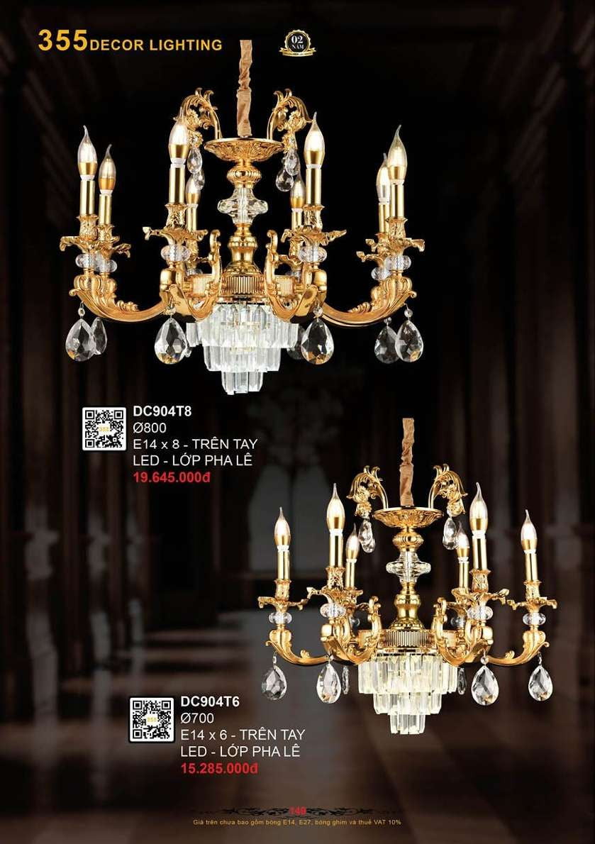 Đèn chùm 355 Decor DC904T6, DC904T8