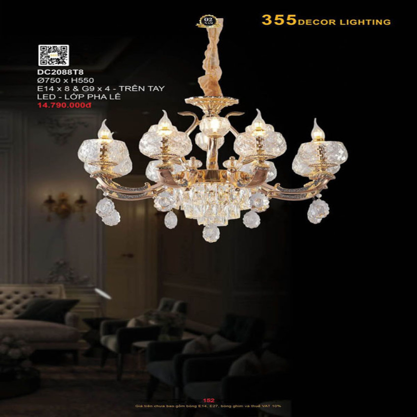 Đèn chùm 355 Decor DC2088T8