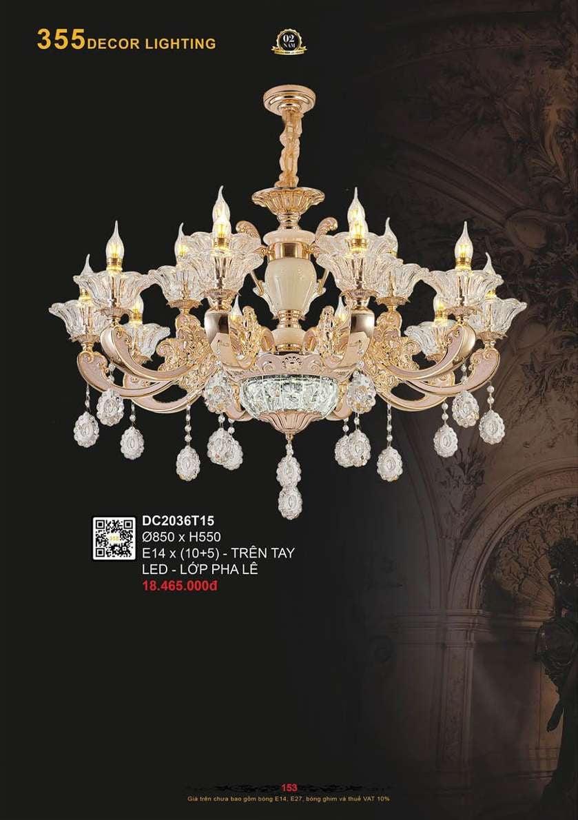 Đèn chùm 355 Decor DC2036T15