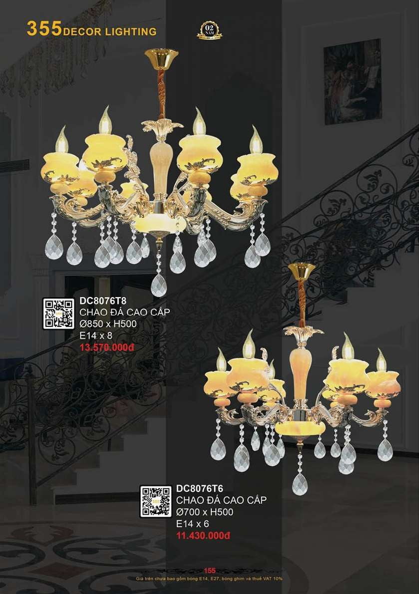 Đèn chùm 355 Decor DC8076T6, DC8076T8