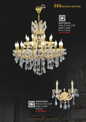Đèn chùm 355 Decor DC81156T24, VDC81156T2