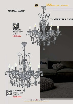 Đèn chùm 355 Decor DC9188T6, DC9188T8