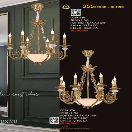 Đèn chùm 355 Decor DC9111T6, DC9111T8
