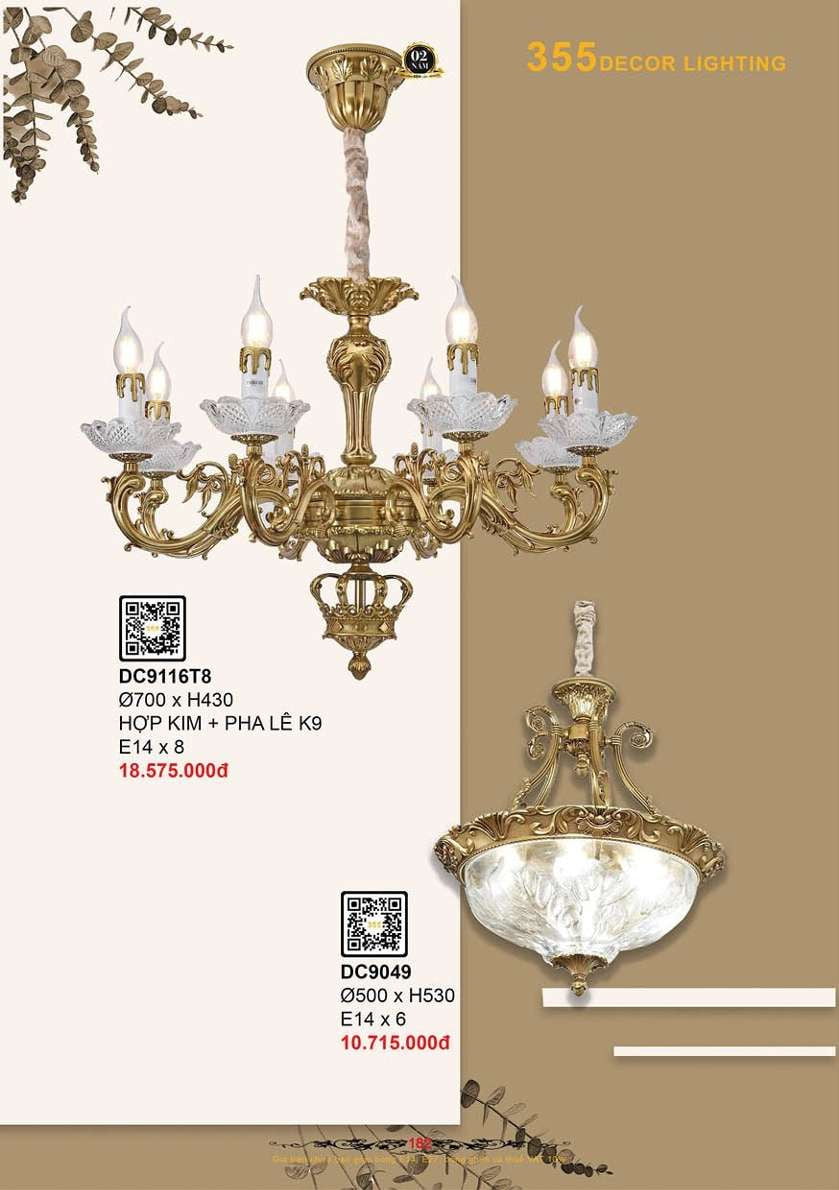 Đèn chùm 355 Decor DC9049, DC9116T8