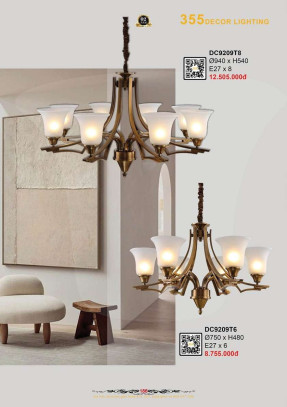 Đèn chùm 355 Decor DC9209T6, DC9209T8