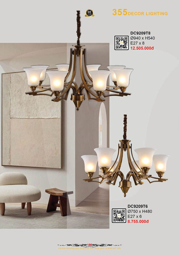 Đèn chùm 355 Decor DC9209T6, DC9209T8