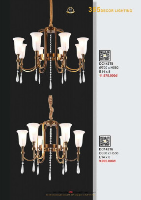 Đèn chùm 355 Decor DC143T6, DC143T8