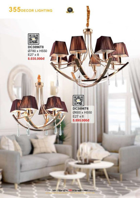 Đèn chùm 355 Decor DC3096T6, DC3096T8