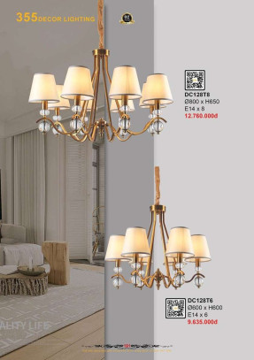 Đèn chùm 355 Decor DC128T6, DC128T8