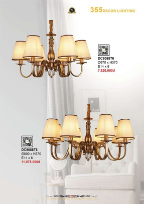 Đèn chùm 355 Decor DC9088T6, DC9088T8