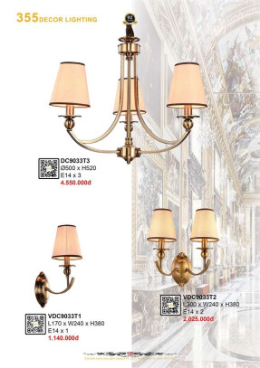 Đèn chùm 355 Decor DC9033T3, VDC9033T2, VDC9033T1