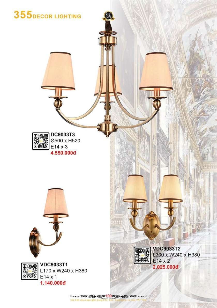 Đèn chùm 355 Decor DC9033T3, VDC9033T2, VDC9033T1