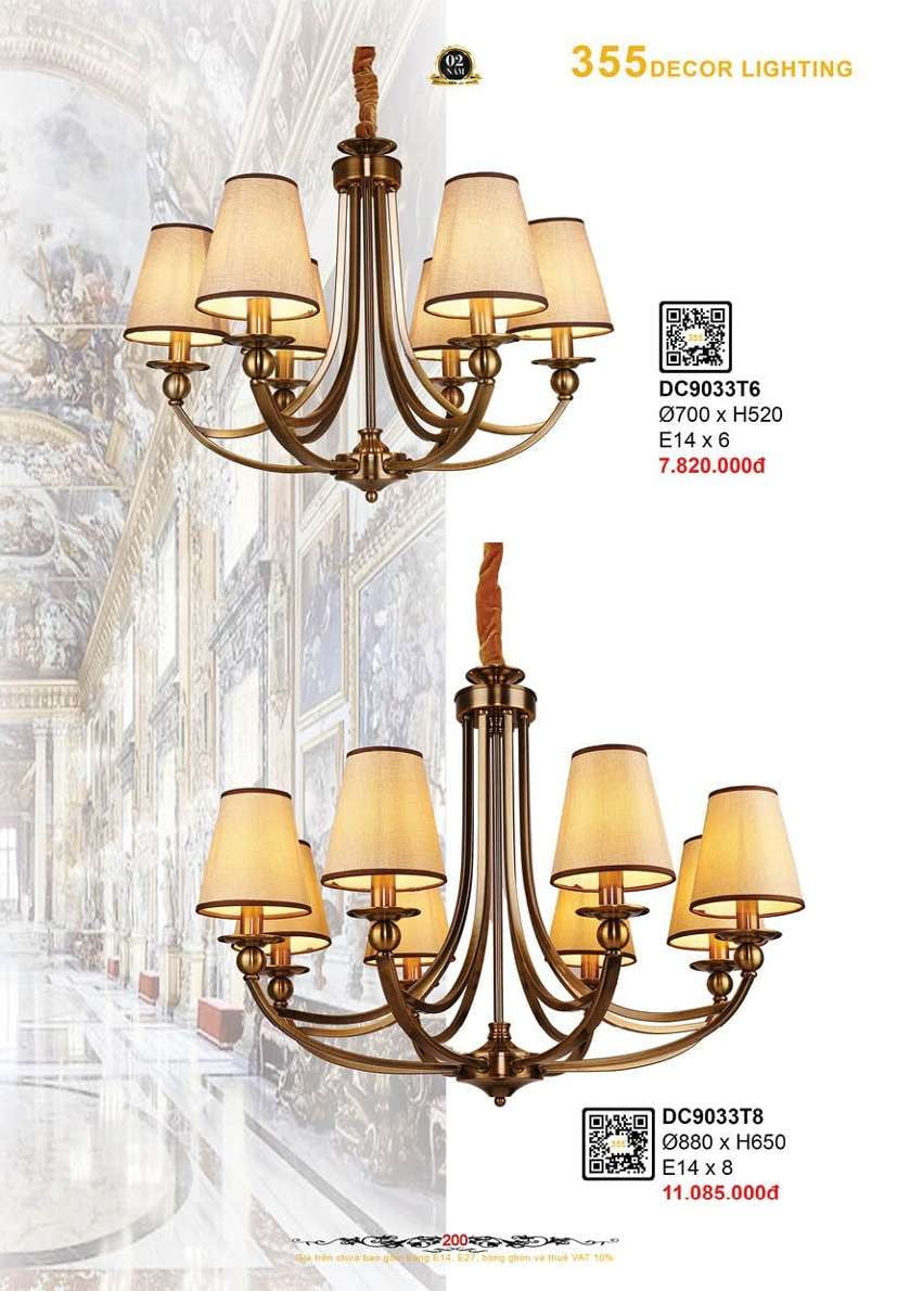 Đèn chùm 355 Decor DC9033T6, DC9033T8