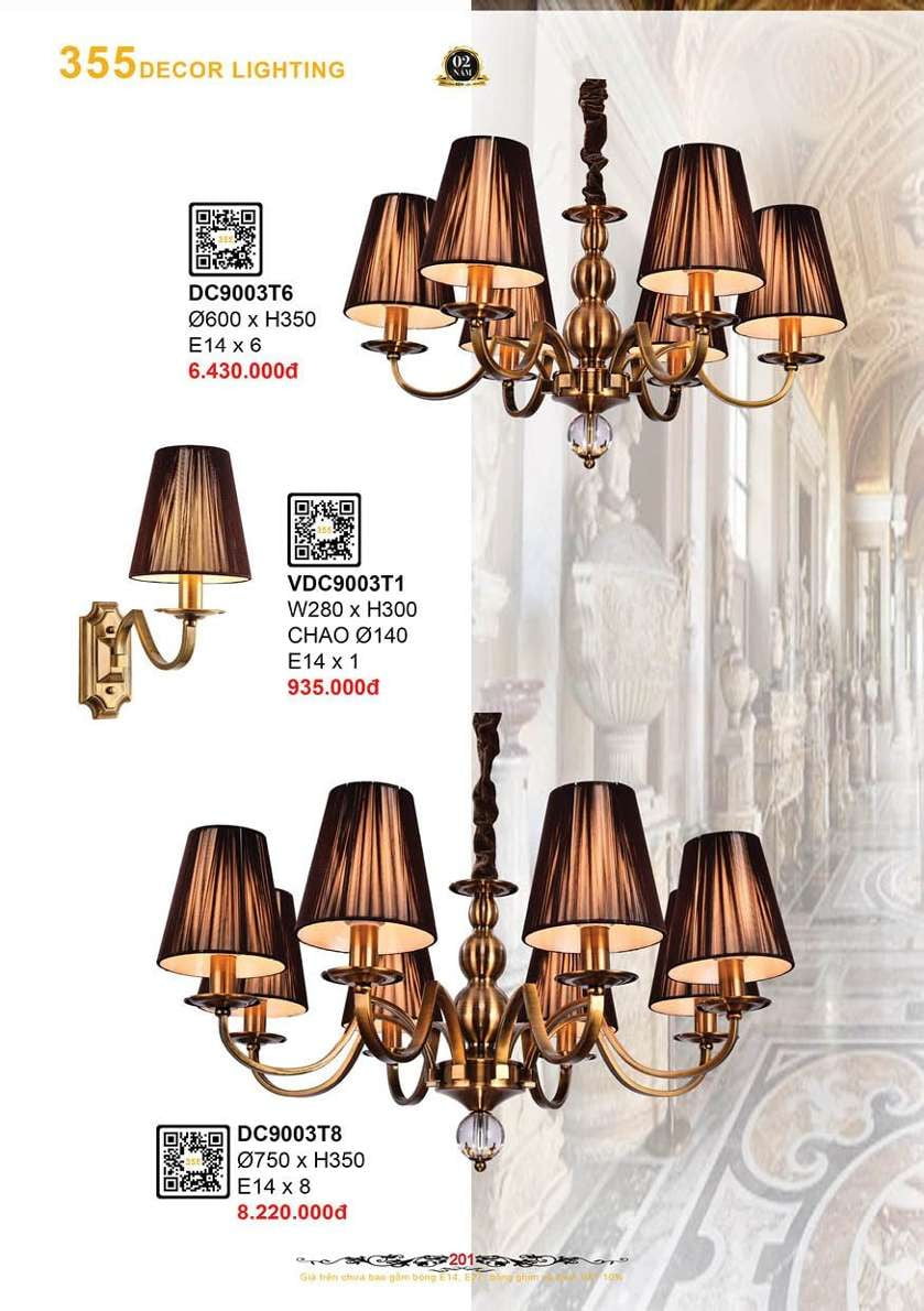 Đèn chùm 355 Decor DC9003T6, DC9003T8, VDC9003T1