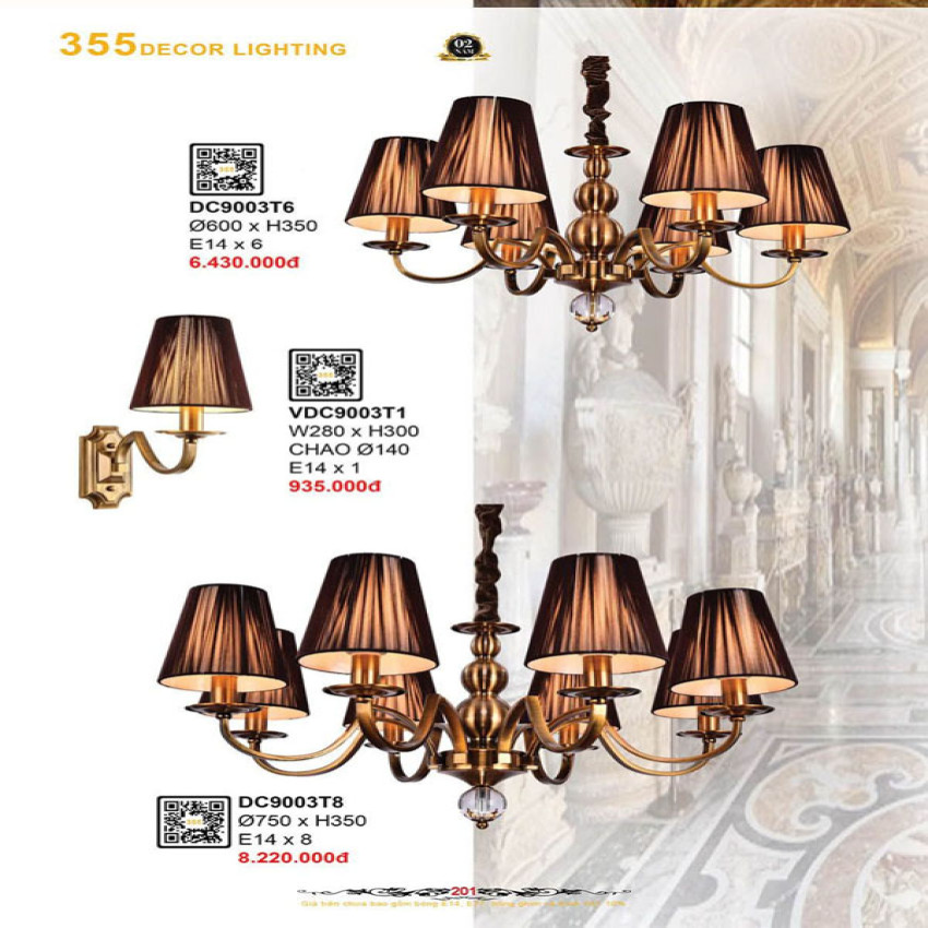 Đèn chùm 355 Decor DC9003T6, DC9003T8, VDC9003T1