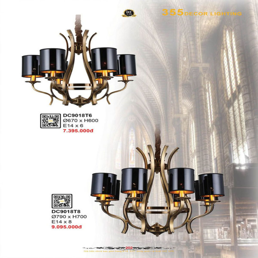 Đèn chùm 355 Decor DC9018T6, DC9018T8