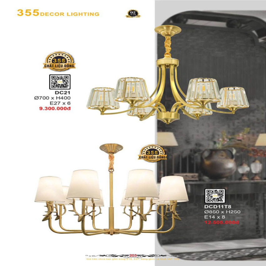 Đèn chùm 355 Decor DC21, DCD11T8