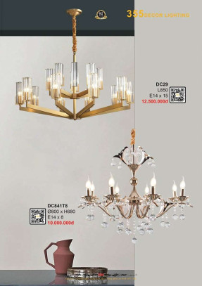 Đèn chùm 355 Decor DC841T8, DC29