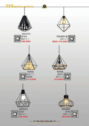 Đèn thả cà phê 355 Decor TCF17T1, TCF35T1B, TCF22, TCF28, TCF31T1, TCF30T1