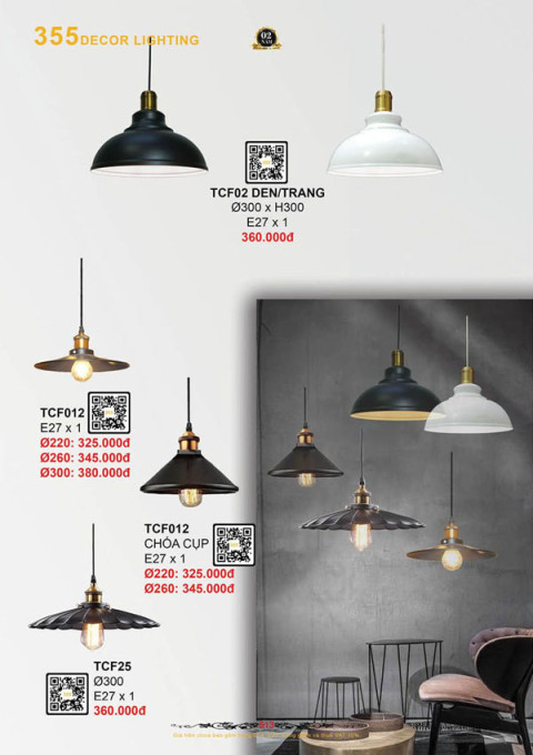 Đèn thả cà phê 355 Decor TCF02, TCF012, TCF25