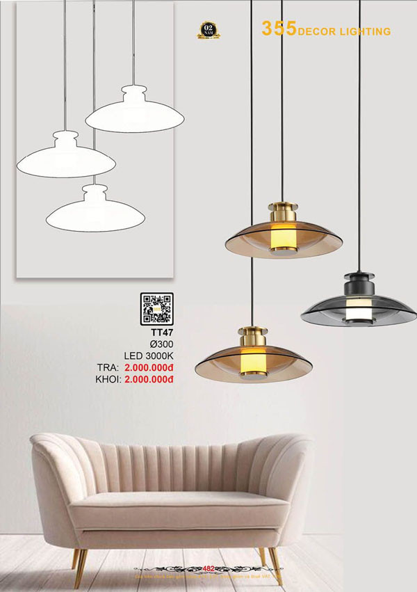 Đèn thả thủy tinh 355 Decor TT47