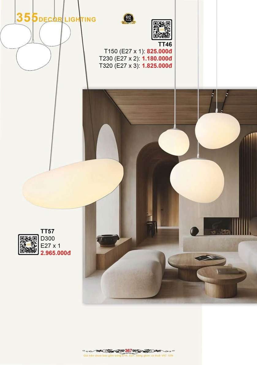 Đèn thả thiết kế 355 Decor TT46, TT57