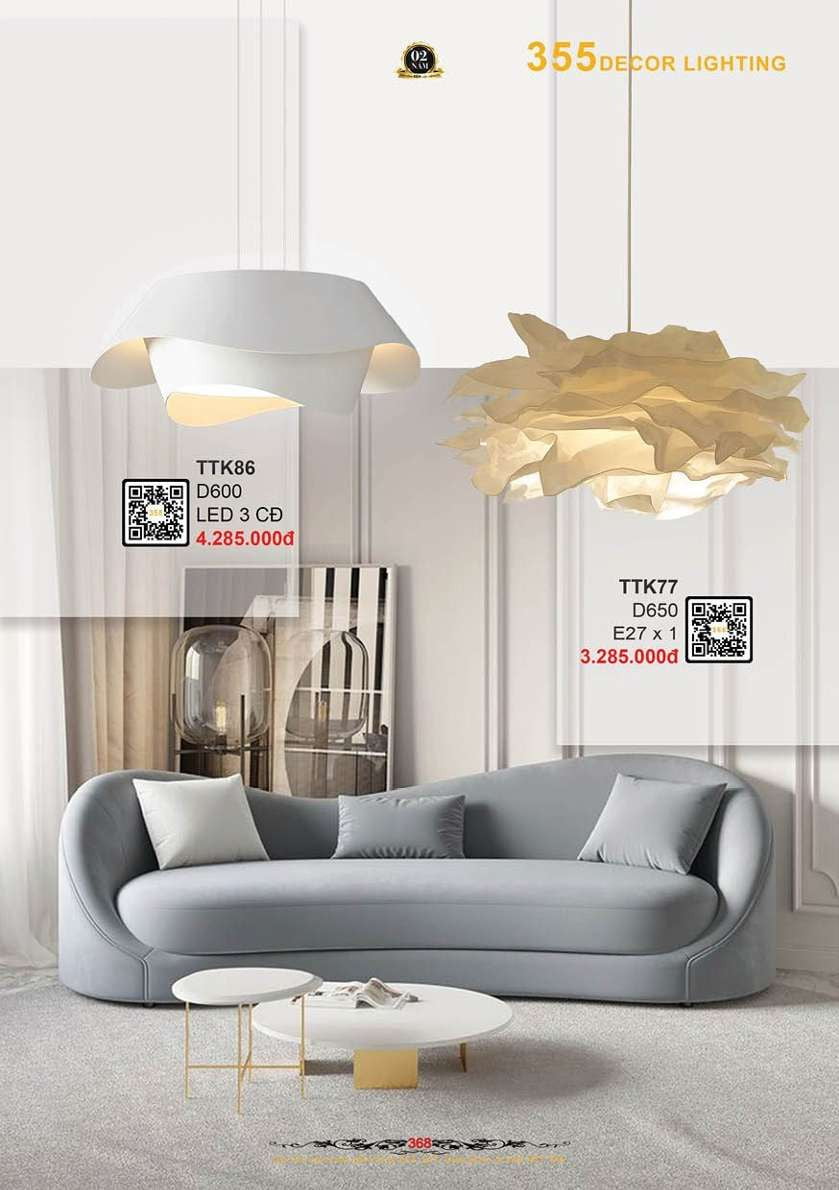 Đèn thả thiết kế 355 Decor TTK77, TTK86