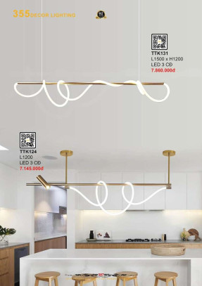 Đèn thả thiết kế 355 Decor TTK124, TTK131