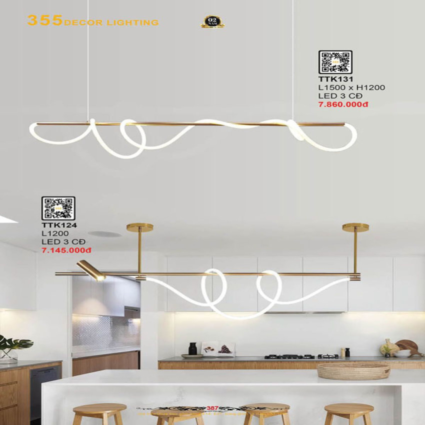 Đèn thả thiết kế 355 Decor TTK124, TTK131