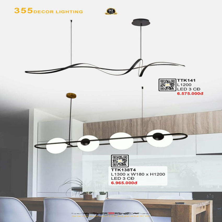 Đèn thả thiết kế 355 Decor TTK141, TTK138T4