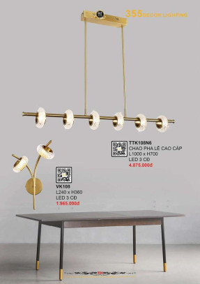 Đèn thả thiết kế 355 Decor TTK108N6
