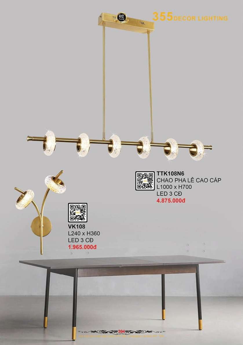 Đèn thả thiết kế 355 Decor TTK108N6