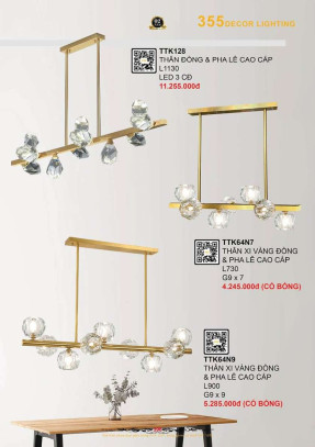 Đèn thả thiết kế 355 Decor TTK64N7, TTK64N9, TTK128