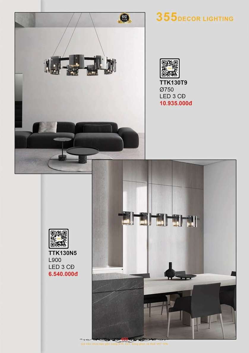 Đèn thả thiết kế 355 Decor TTK130N5, TTK130T9