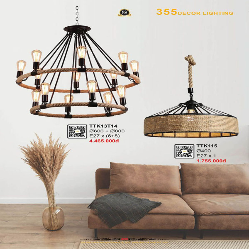 Đèn thả thiết kế 355 Decor TTK13T14, TTK115