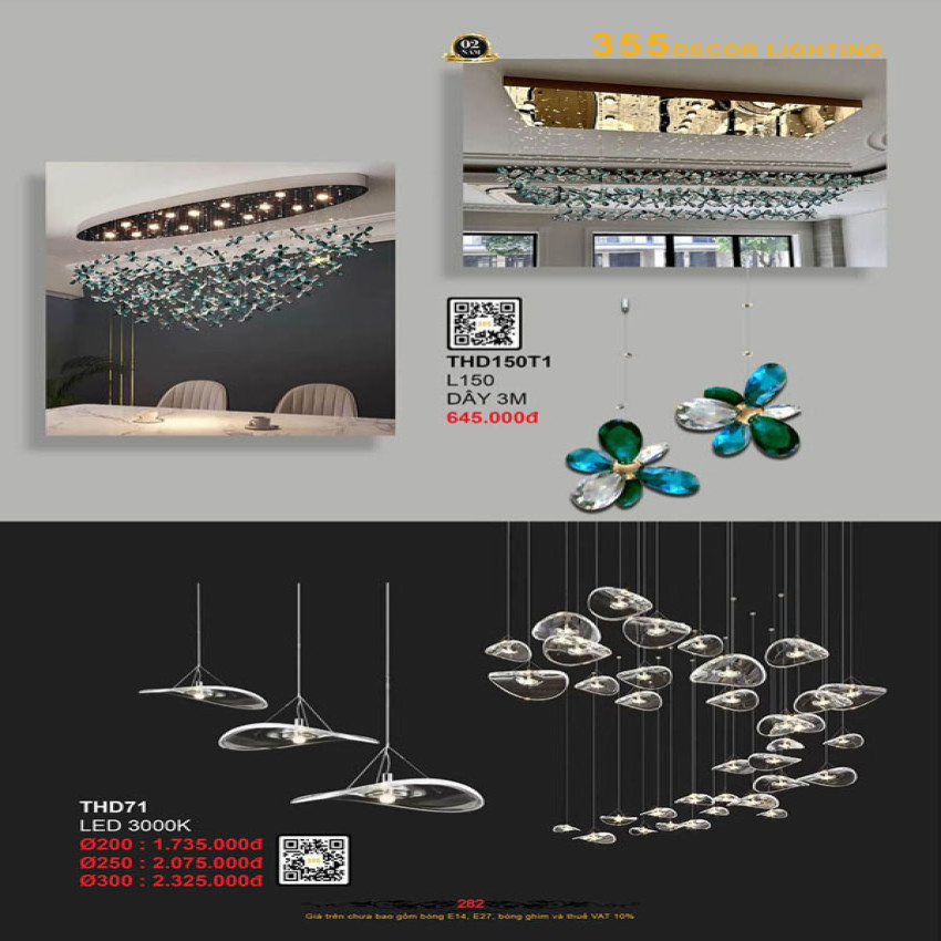 Đèn thả hiện đại 355 Decor THD150T1, THD71