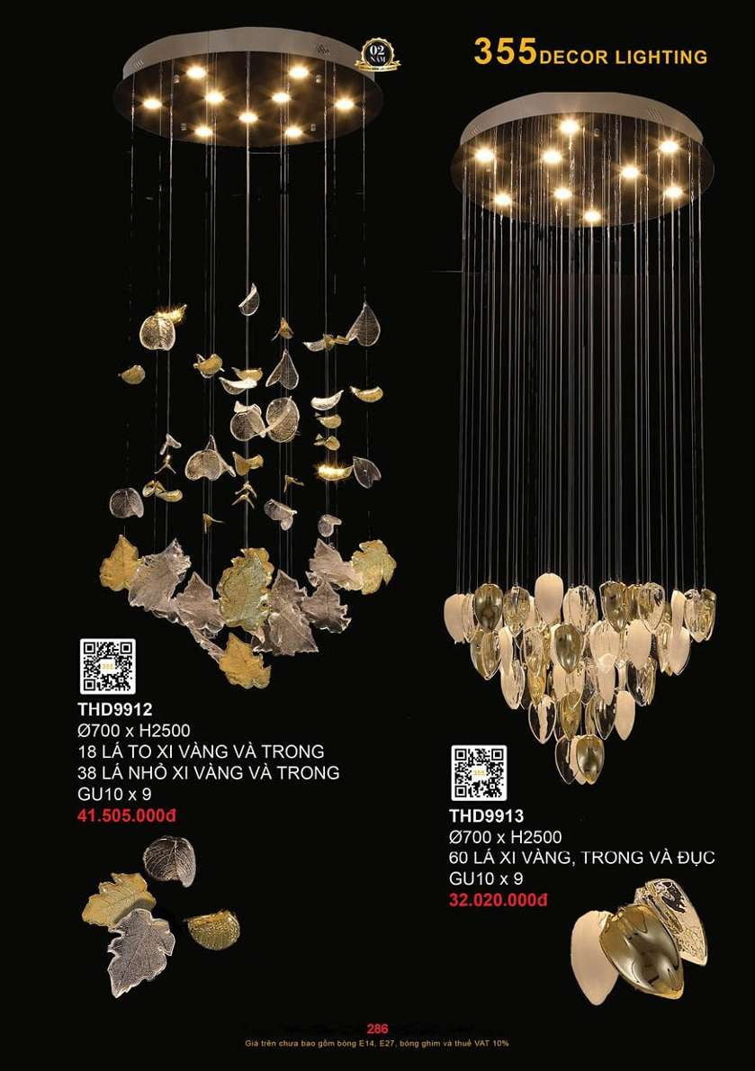 Đèn thả hiện đại 355 Decor THD9912, THD9913
