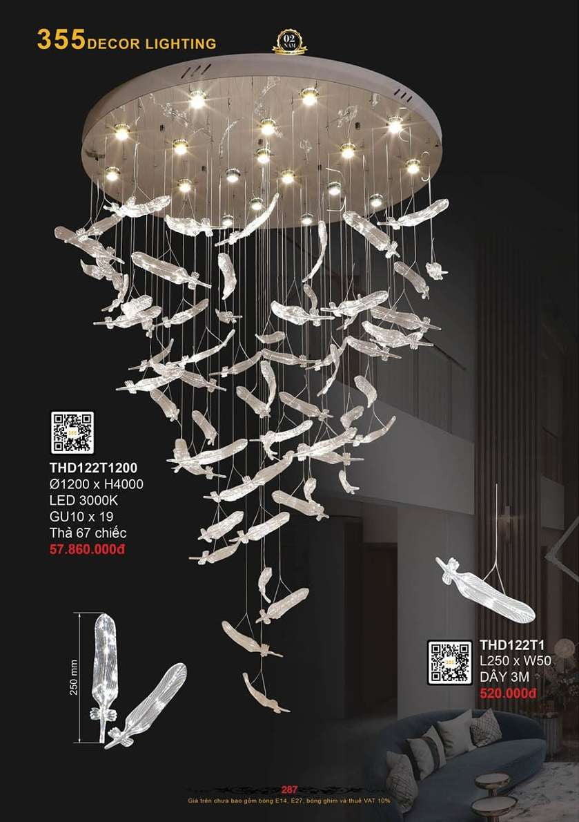 Đèn thả hiện đại 355 Decor THD122T1200