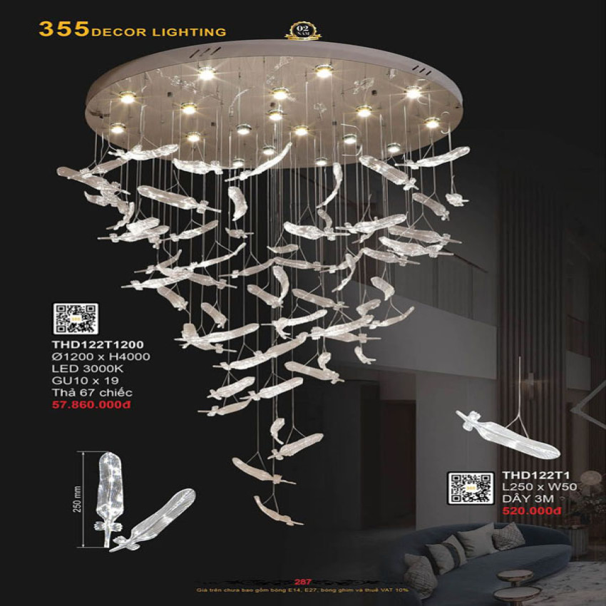 Đèn thả hiện đại 355 Decor THD122T1200