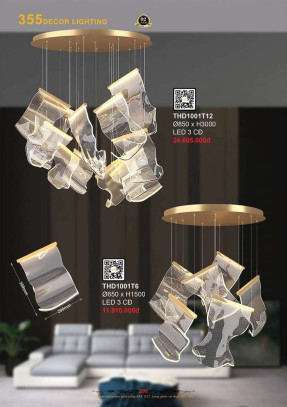 Đèn thả hiện đại 355 Decor THD1001T6, THD1001T12