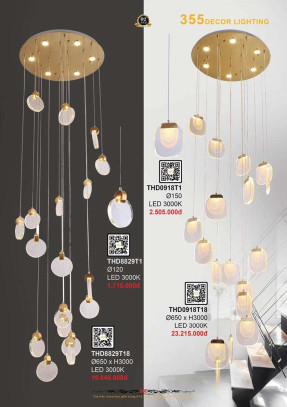 Đèn thả hiện đại 355 Decor THD8829T18, THD0918T18
