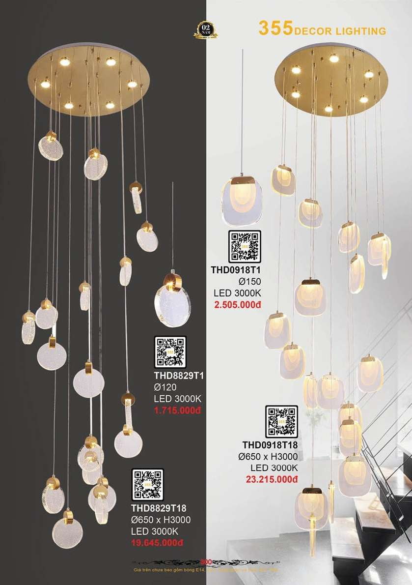Đèn thả hiện đại 355 Decor THD8829T18, THD0918T18