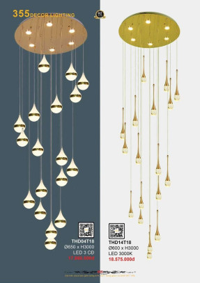 Đèn thả hiện đại 355 Decor THD04T18, THD14T18