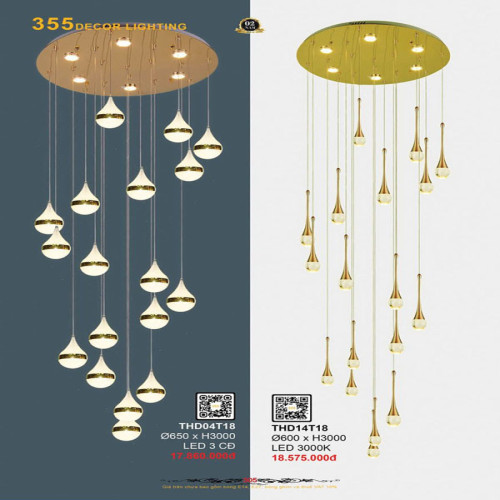 Đèn thả hiện đại 355 Decor THD04T18, THD14T18