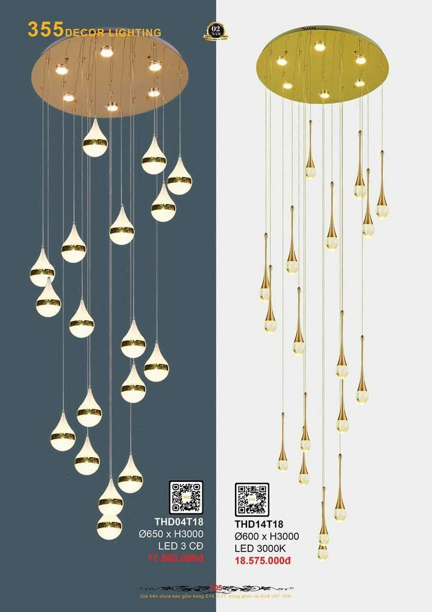 Đèn thả hiện đại 355 Decor THD04T18, THD14T18