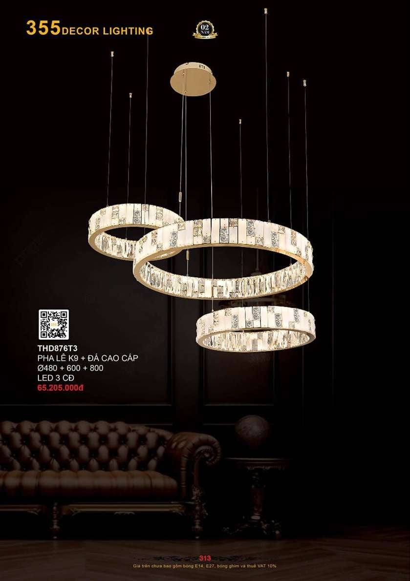 Đèn thả hiện đại 355 Decor THD876T3