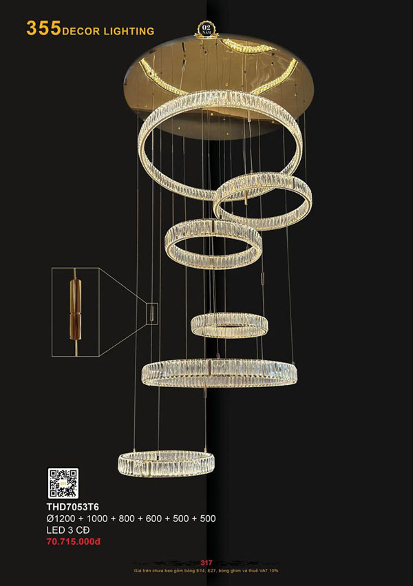 Đèn thả hiện đại 355 Decor THD7053T6