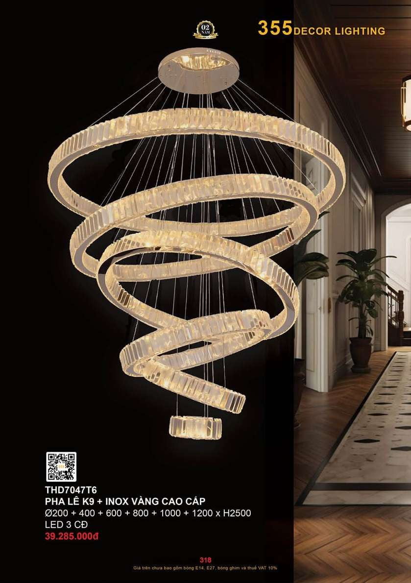 Đèn thả thông tầng 355 Decor THD7047T6