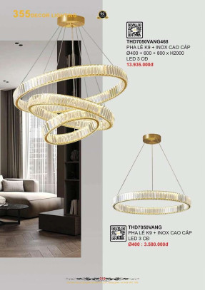 Đèn thả hiện đại 355 Decor THD7050VANG, THD7050VANG468